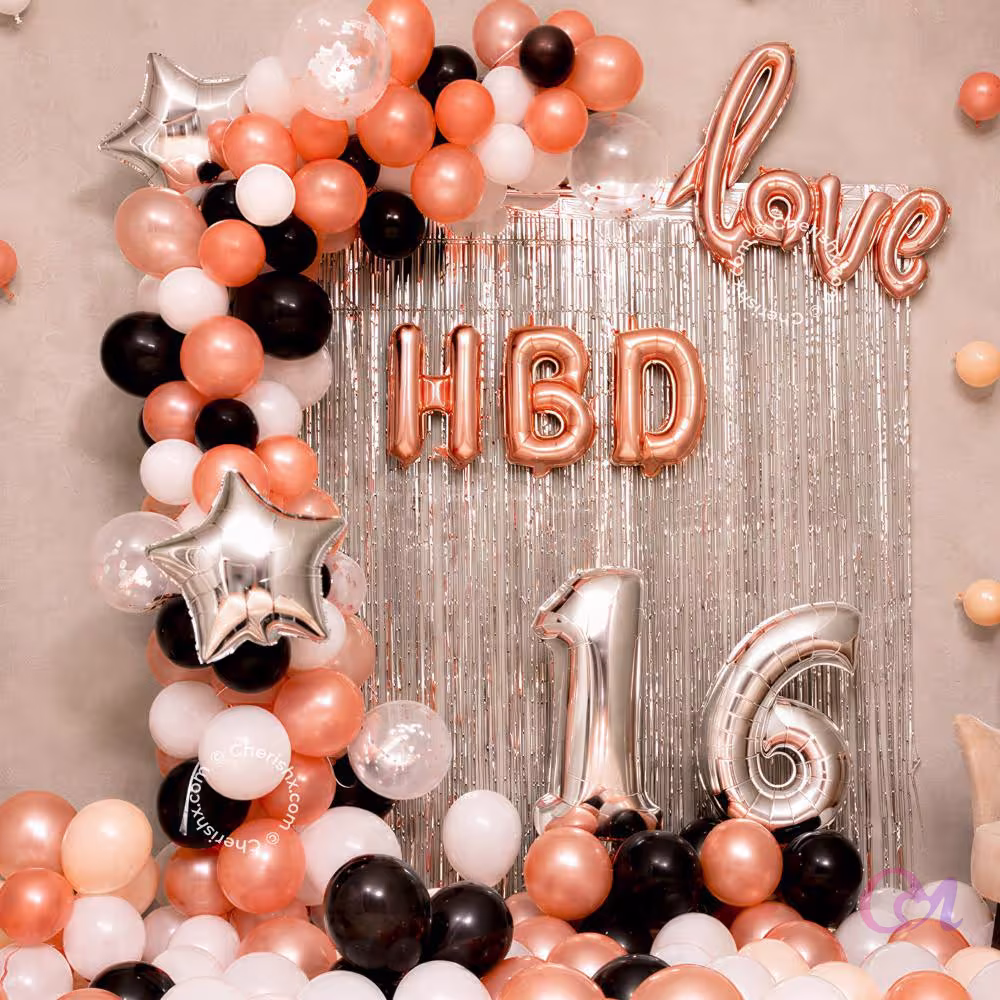 Romantic Rose Gold Birthday Decore image 4