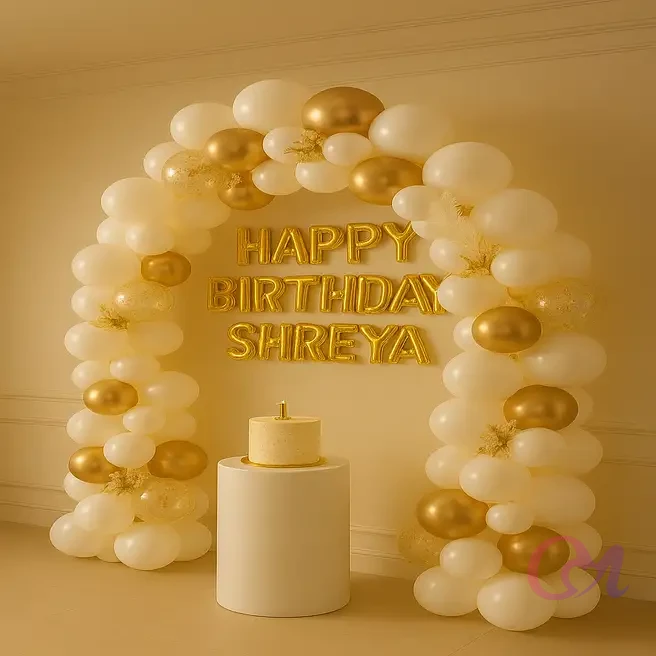 Golden Glamour Birthday Balloon Decor image 2