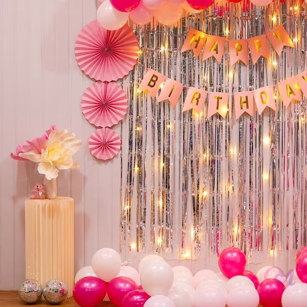 Pink and Silver Birthday Bliss Decor image 4