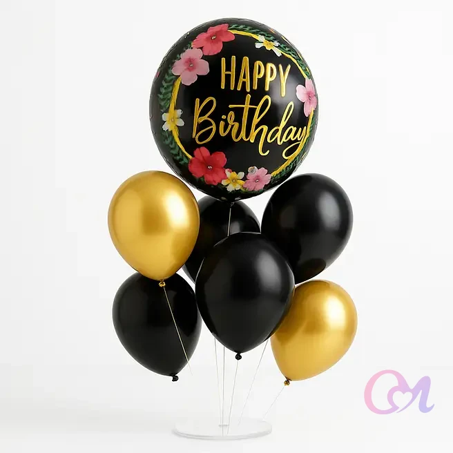 Modern Metallic Birthday Balloon Decor image 3