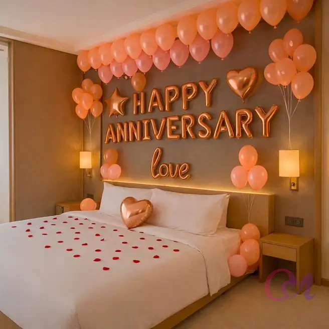 Blush Romance Anniversary Balloon Decor image 2
