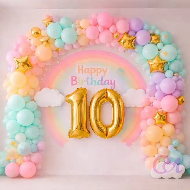 Rainbow Birthday Balloon Decor