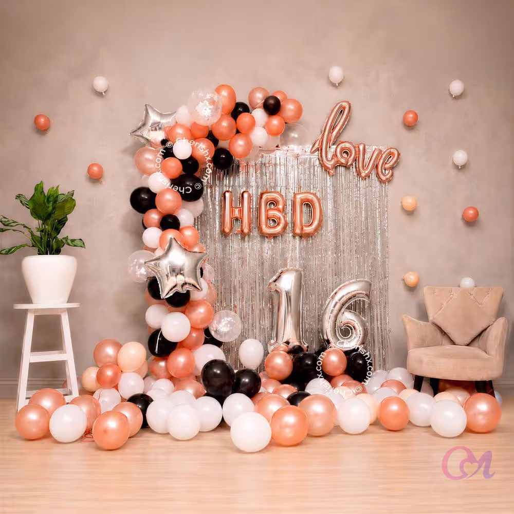 Romantic Rose Gold Birthday Decore