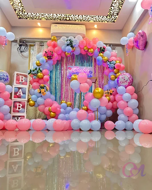 Indoor Balloon Baby Shower Theme